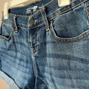 Old Navy dark wash mid rise shorts